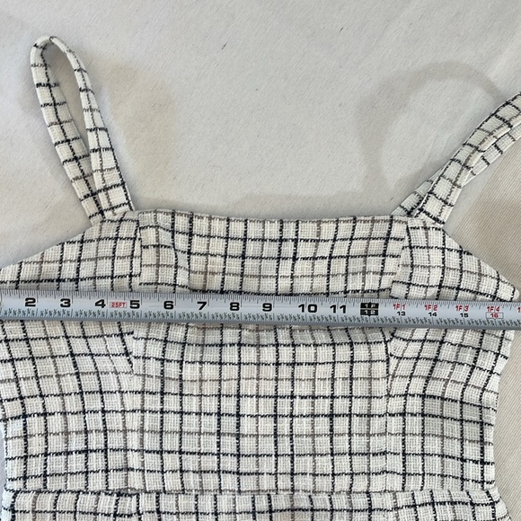 ABERCROMBIE & FITCH white tweed mini dress size M - Picture 11 of 12